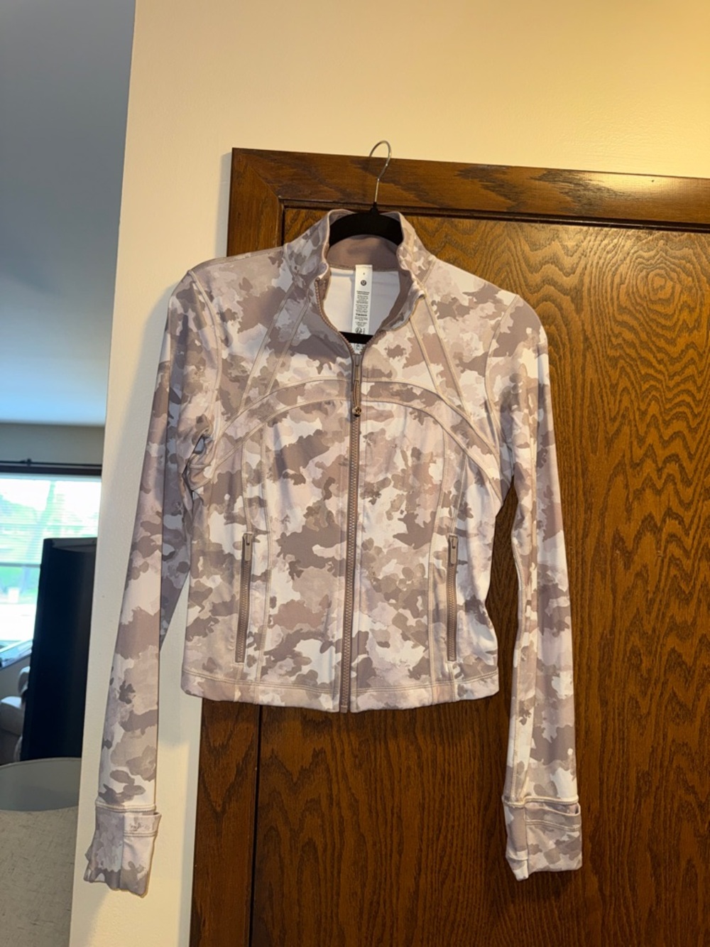 lululemon athletica Cream & Gray Camouflage Zip-Up Bomber Jacket